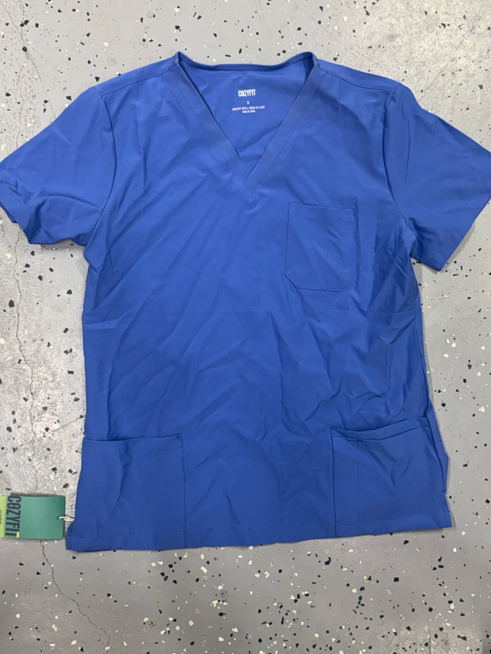 Women’s Cozyfit Royal Blue Scrub Top Small